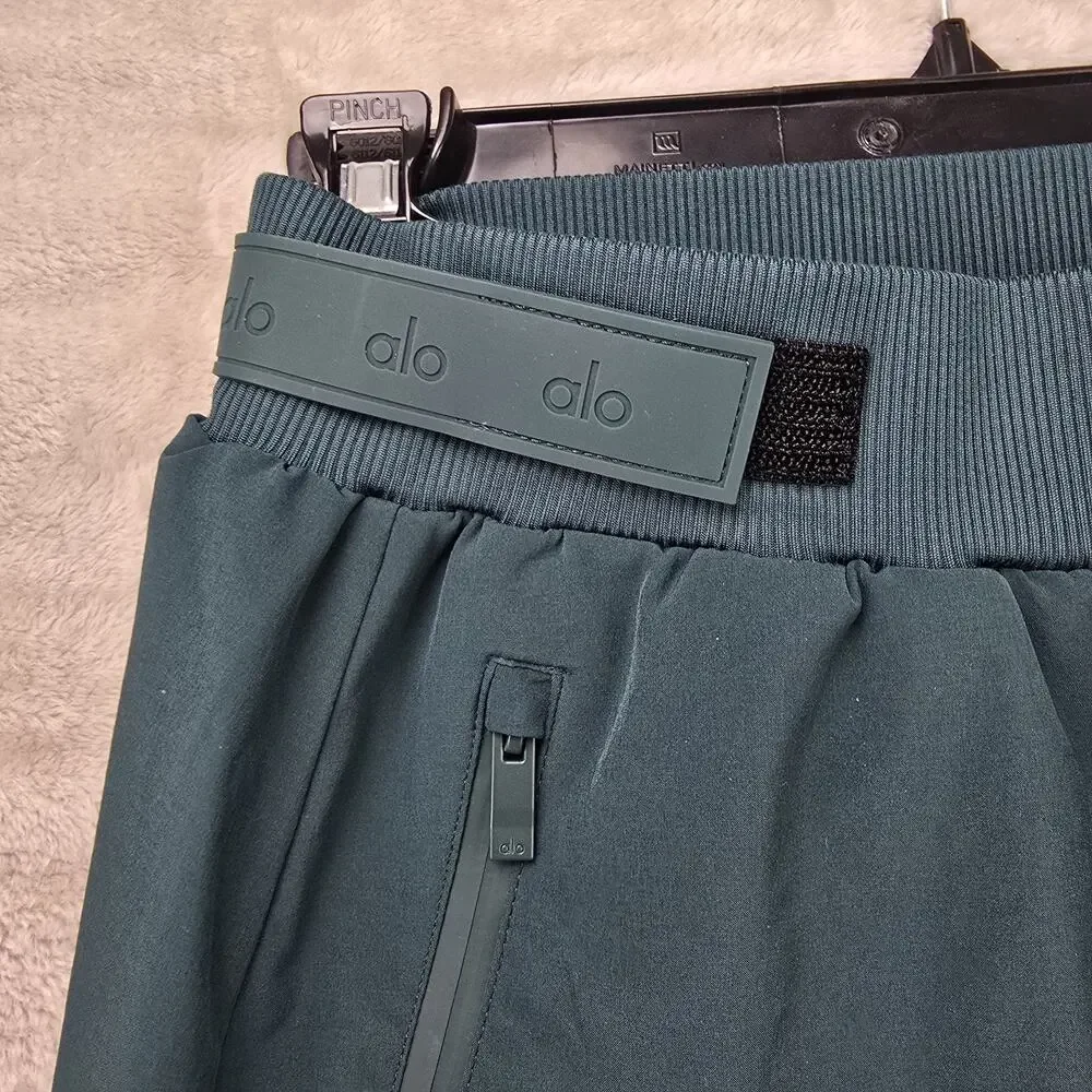 Alo High-Waist Elevation Mini Skirt Womens XS Midnight Green Fleeced Lined